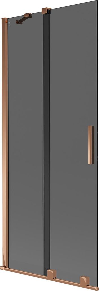 Mexen Velar 2-flügelige Schiebe-Wannenabtrennung 85 x 150 cm, Graphit, Roségold - 896-085-000-41-60