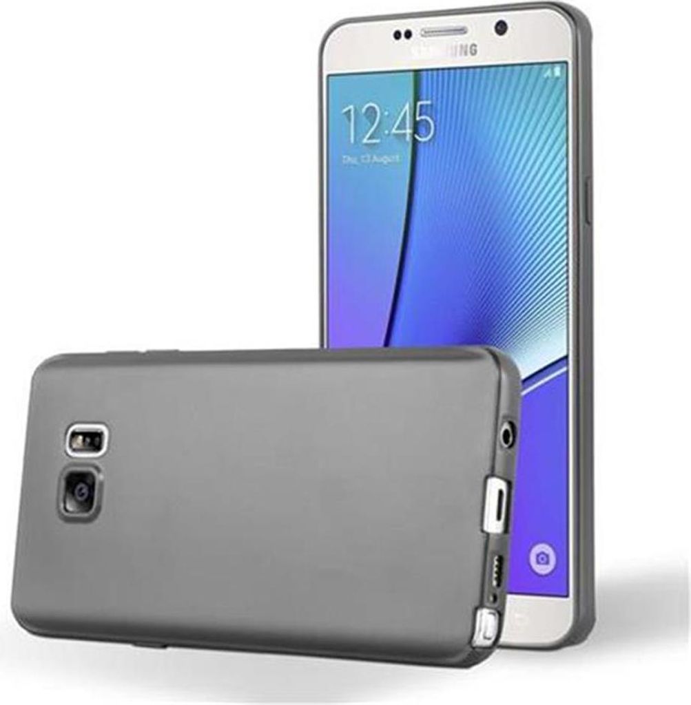 Cadorabo Schutzhülle für Samsung Galaxy NOTE 5 Hülle in Grau Handyhülle TPU Silikon Etui Cover Case