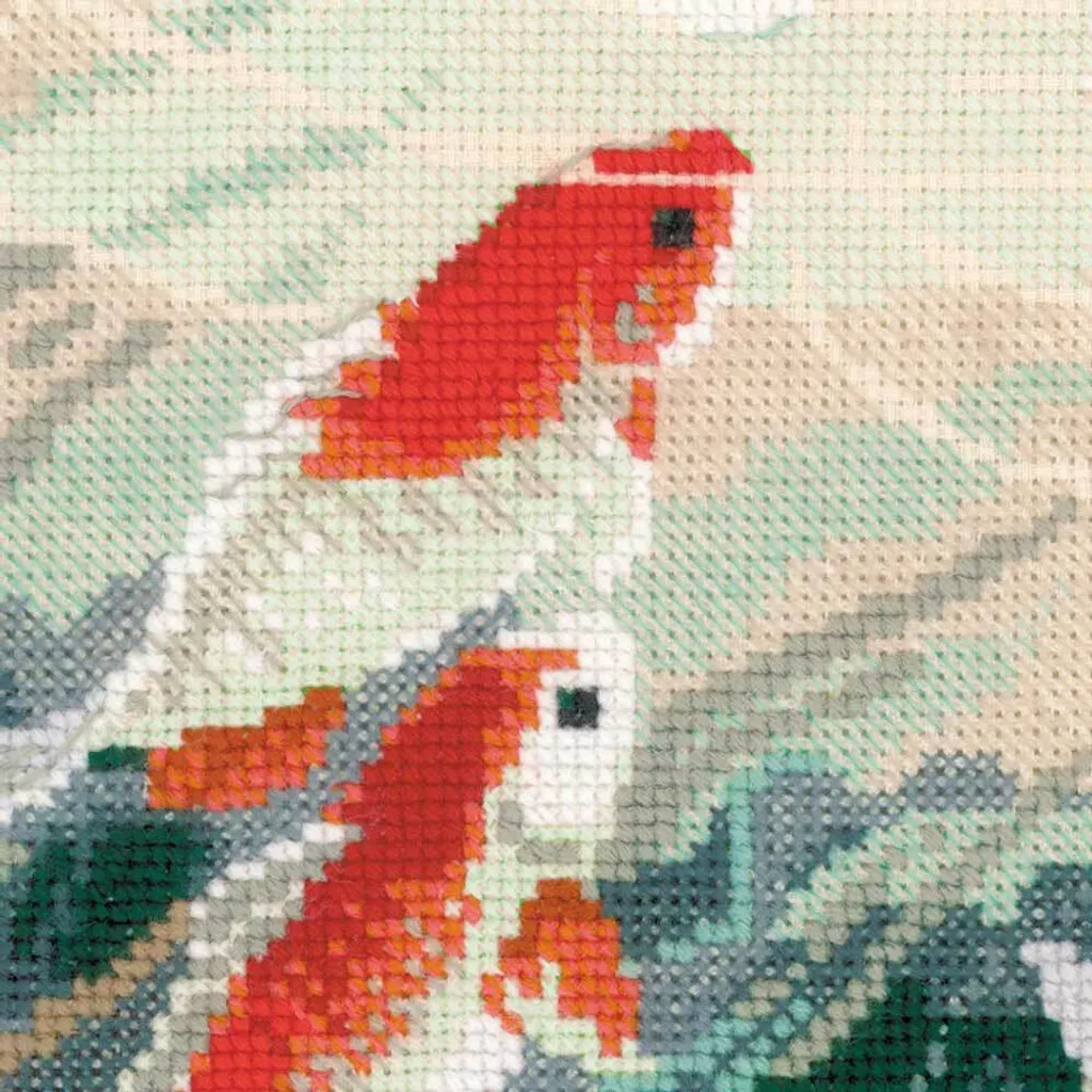 Broderie point de croix compté Poisson dansant Riolis - Kit complet