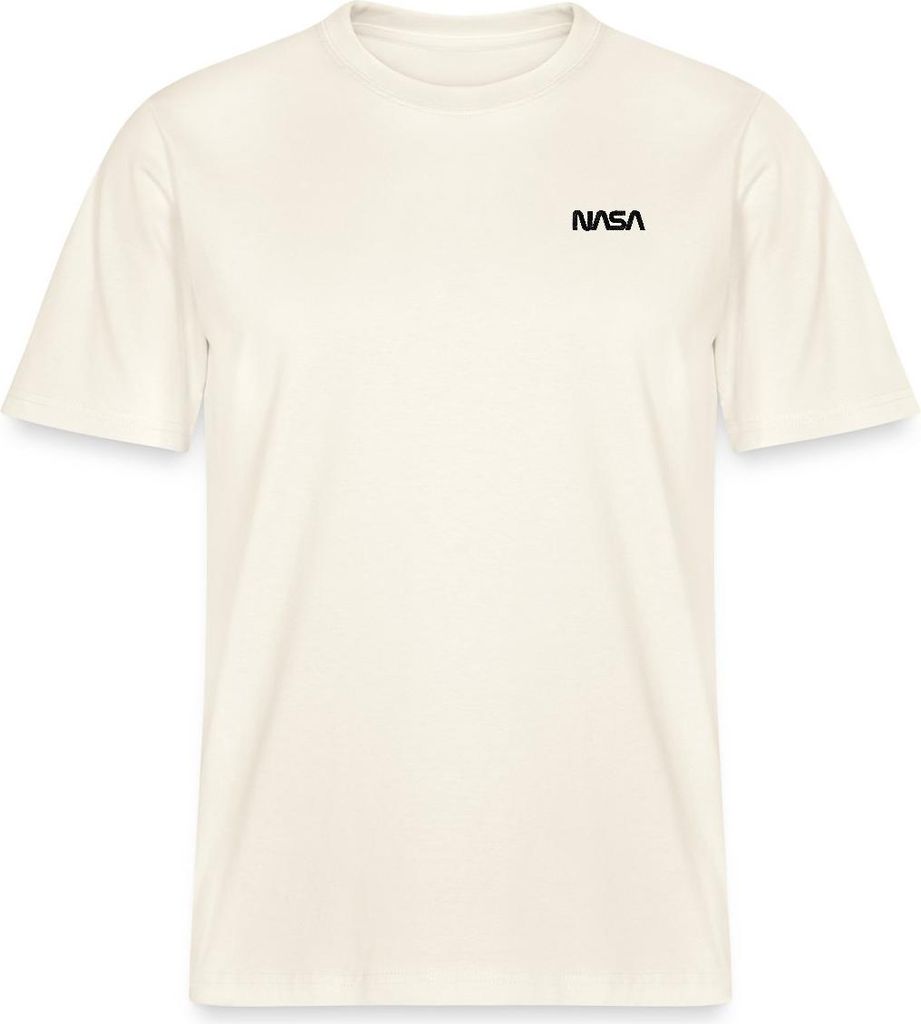 Spreadshirt NASA Logo Klein Schwarz Stick Relaxed Fit Uni T-Shirt, XS, Naturweiß