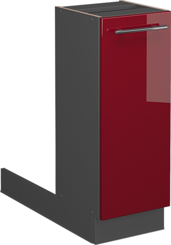 Kücheninsel Vicco Fame-Line Bordeaux Hochglanz 30 cm ohne Arbeitsplatte, Model 38586