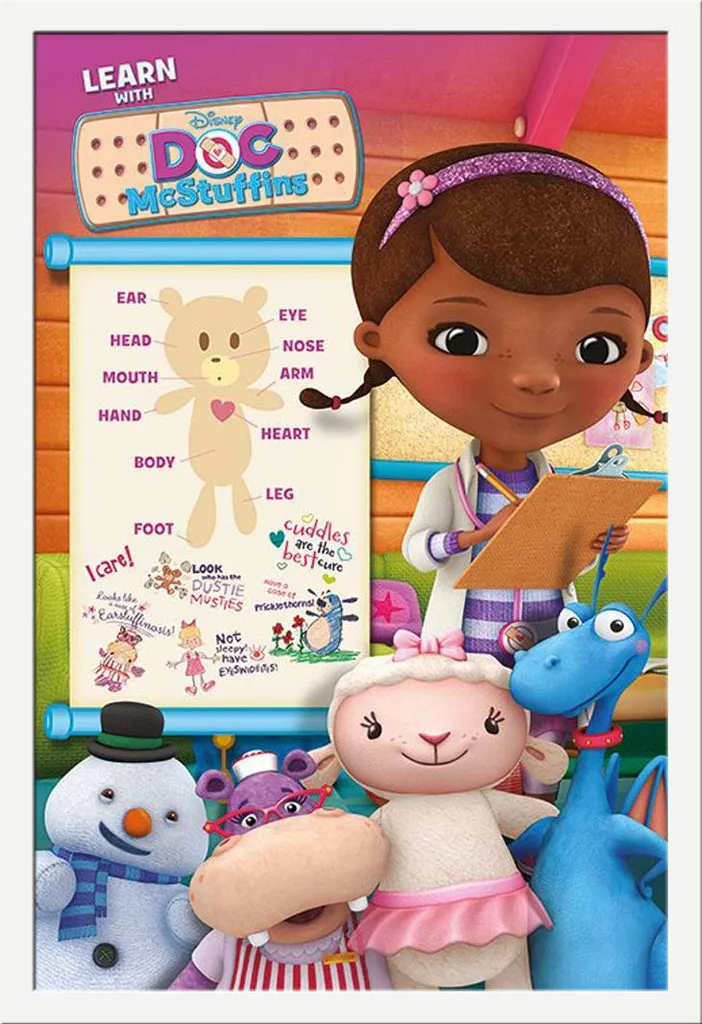 Offerta Set Poster Doc McStuffins + Cornice Shinsuke Bianca MDF