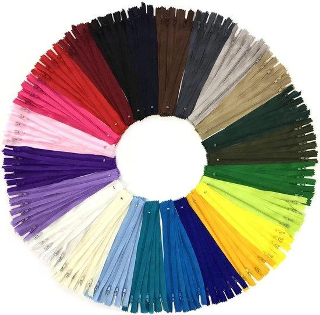 Zips en Nylon 20cm Lot de 120 Pièces Multicolores pour Loisirs Créatifs