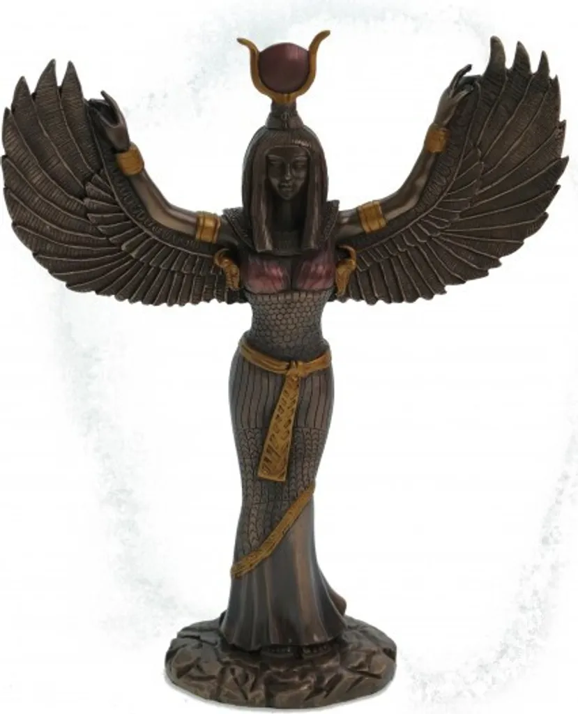 Sculpture Déesse Isis aux Bras Tendus en Bronze - Décoration Antique