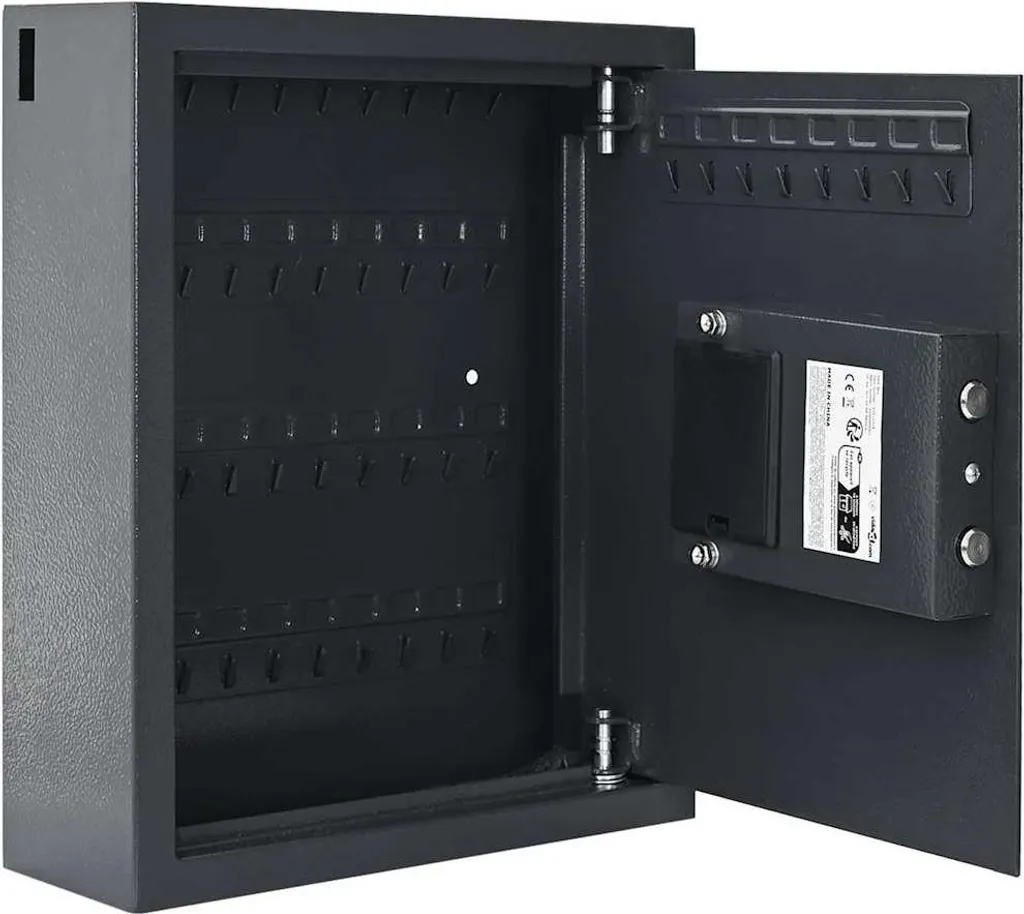 Coffre-fort électronique en acier gris compact pour documents