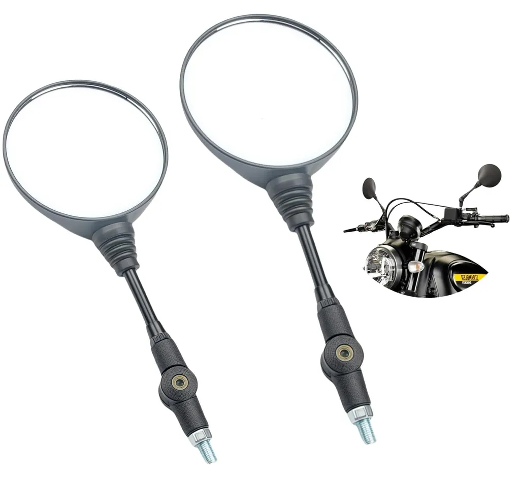 Rétroviseurs moto universels noir pour éliminer les angles morts (2pcs)