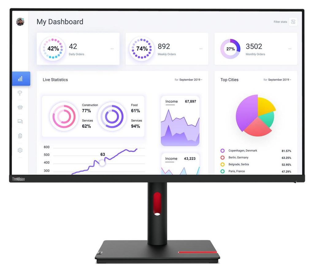 63D2GAT1EU Lenovo ThinkVision T32p-30 LED displej Obrázek produktu 