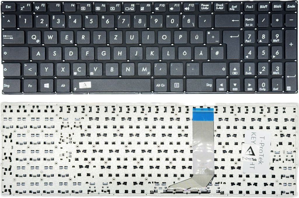 DEUTSCHE - Schwarz Tastatur Keyboard ohne Rahmen kompatibel für ASUS X756, X756U