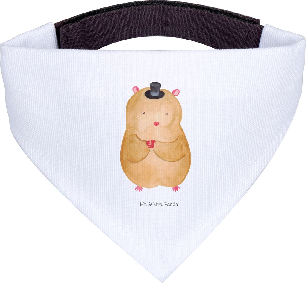 Mr. & Mrs. Panda Halstuch Hamster Hut - Weiß - Geschenk, Magier, Hund, Zauberer, Hundehalstuch, Lustige Sprüche, Schal für Hunde, Zwerghamster, ...