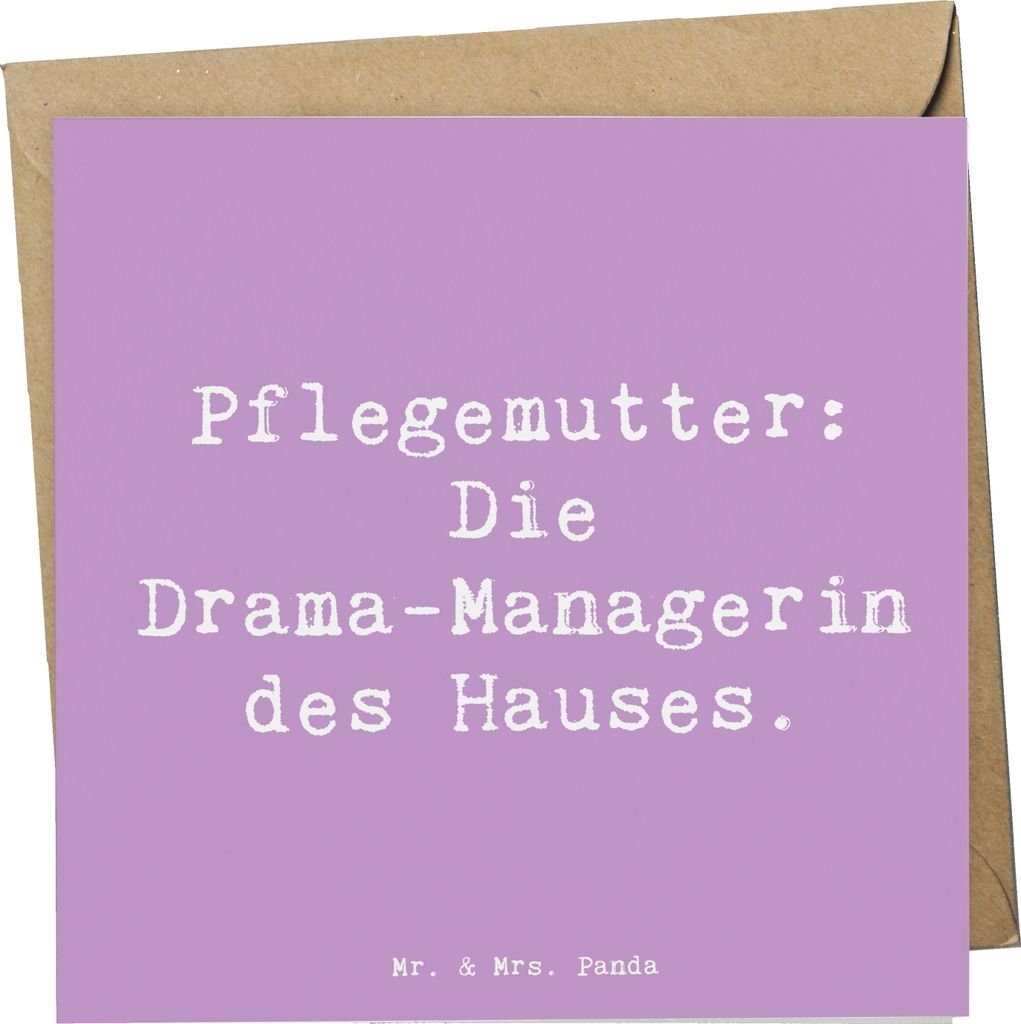Mr. & Mrs. Panda Grußkarte Spruch Pflegemutter Managerin - Lavendeltraum - Geschenk, Klappkarte, Pflegekind, Freude, anlasskarte, Drama, Liebe, Fa...