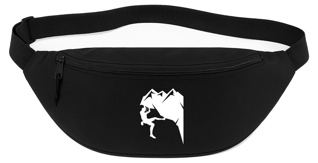 Huuraa Bauchtasche Klettern Silhouette 2,5 Liter Black Polyester Crossbody Bag Geschenkidee