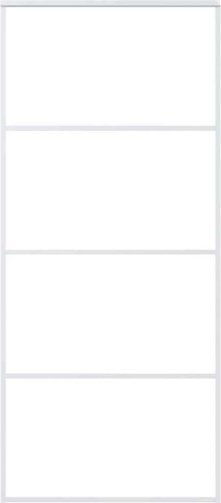 vidaXL Schiebetür ESG-Mattglas und Aluminium 90x205 cm Weiß