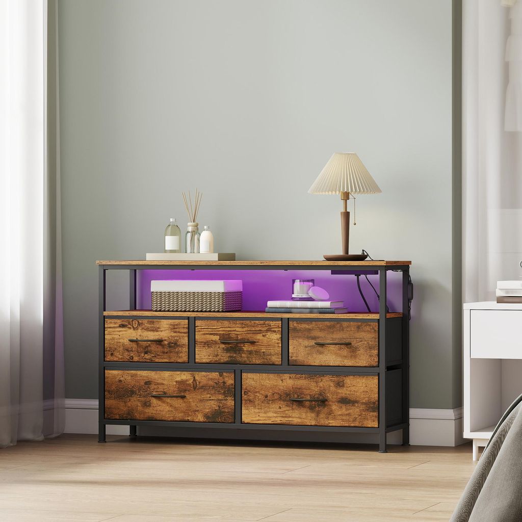 SONGMICS Kommode mit LED-Beleuchtung, Sideboard, Produktbild 