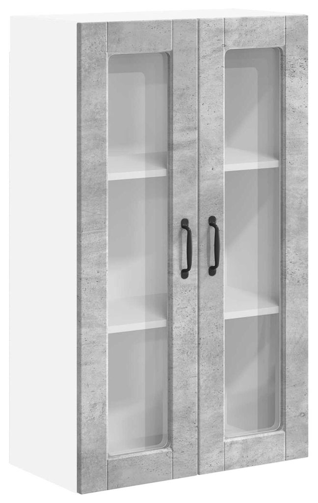 vidaXL Wandglas-Schrank PORTO Beton Grau 60 x 31 x 100 cm