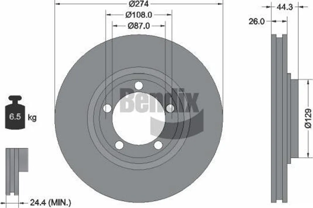 Disque de frein BENDIX BDS2140 : Éliminez vibrations et bruits sur H100