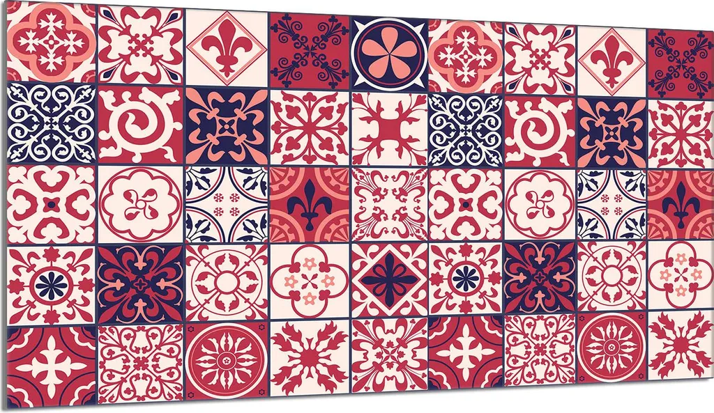 Copertura Piano Cottura in Vetro 90x52 Mosaico Rosso | Design Luxury