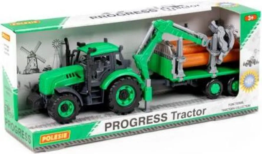 Tracteur miniature avec remorque en bois Polesie Progress 96487