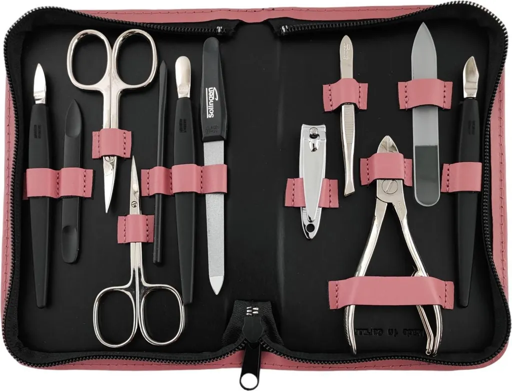 Must-Have Beauty: Set Manicure Solingen 12 Pezzi Rosa Chic in Pelle