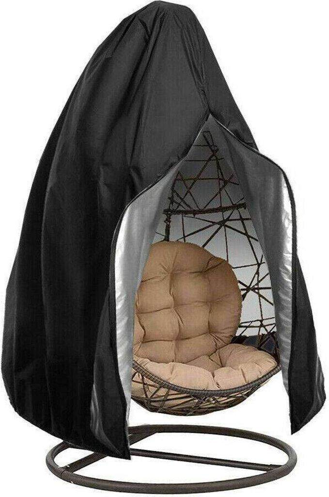 Abdeckung Hängesessel Wasserdicht Winddicht UV-Beständig Reißfest Oxford Hängekorb Schwingsessel Abdeckhauben (Schwarz 190x115cm)