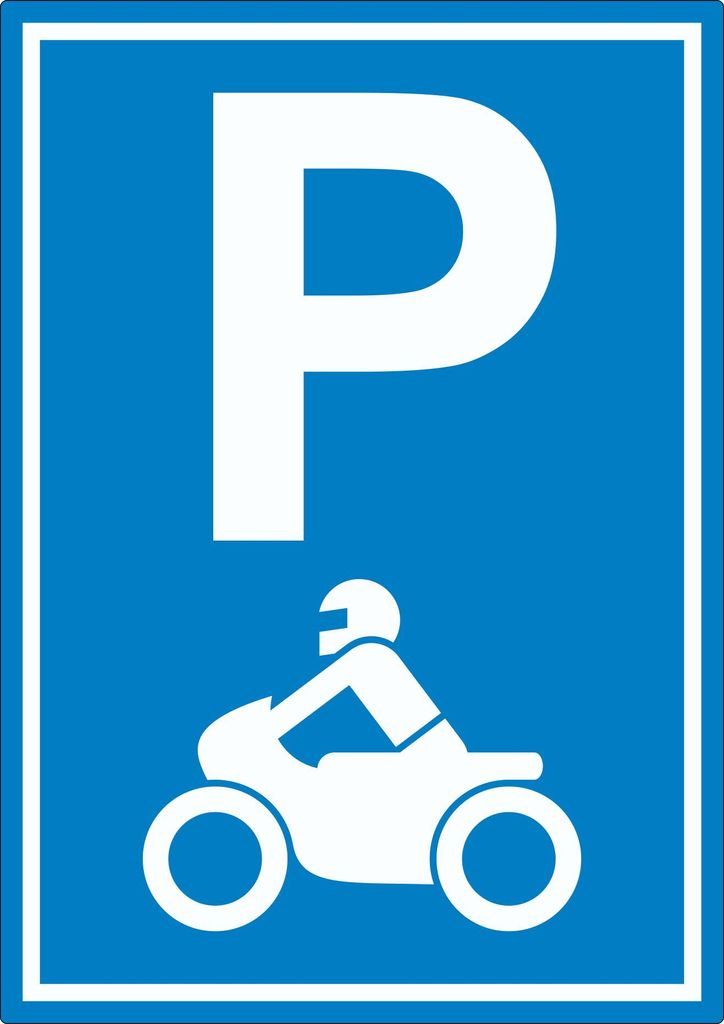 Motorrad Parkplatz Aufkleber Biker Parkplatz A6 (105x148mm)