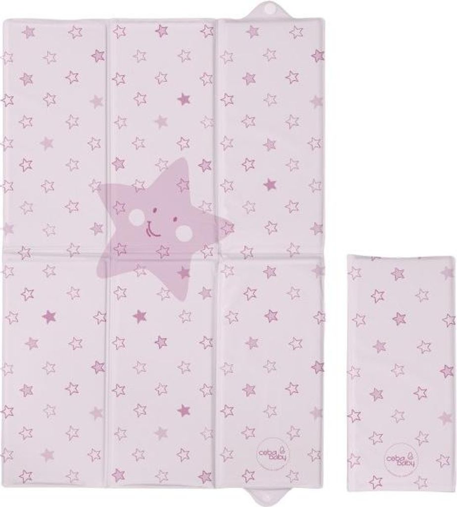 CEBA BABY Reise-Wickelunterlage 60x40 cm - Sterne rosa