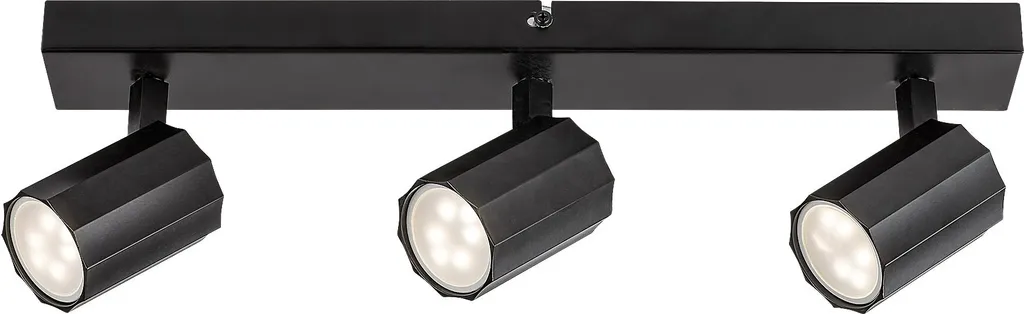 Lampada da soffitto nera tre faretti mobili 3xGU10 5W ROGELIO Rabalux