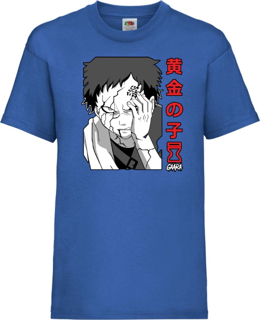 Kinder T-Shirt Japan Animation Manga Anime Comics Naruto Gaara 02 Var-039 Sand Hokage, 7-8 Jahr - 128 / Blau