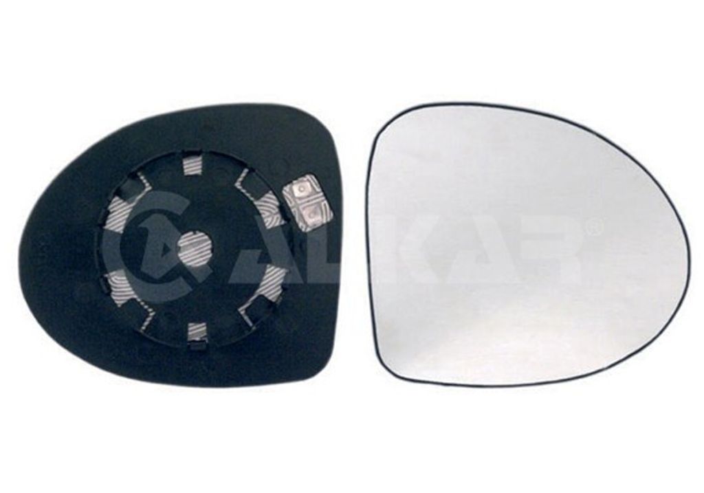 ALKAR Spiegelglas Außenspiegel Rechts für RENAULT TWINGO II (CN0) Beheizbar Konvex 6432171
