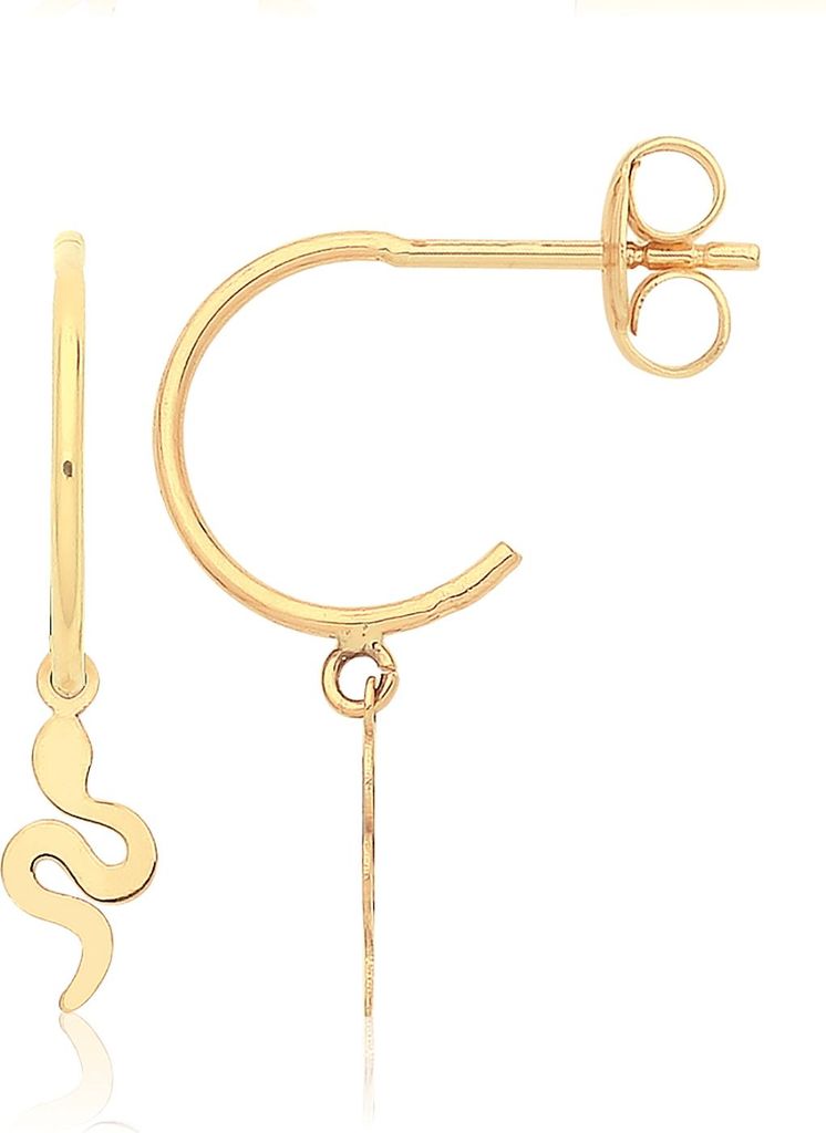 Modische 9 Karat (375) Gold Damen - Paar Creolen - 19mm*4mm; TRS36259