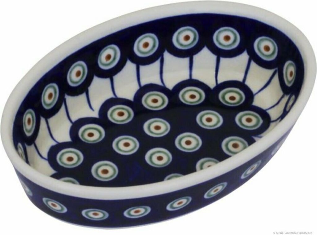 Original Bunzlauer Keramik Dipschale Servierschale Schale Schüssel oval, L 15,6 cm , H 4,0 cm im Design 8