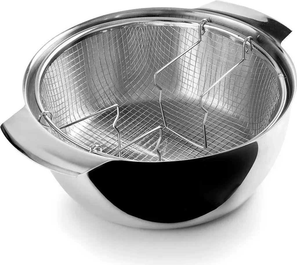 Padella Ibili con Cestello Inox 18/10 24cm | Friggitrice Professionale Argento