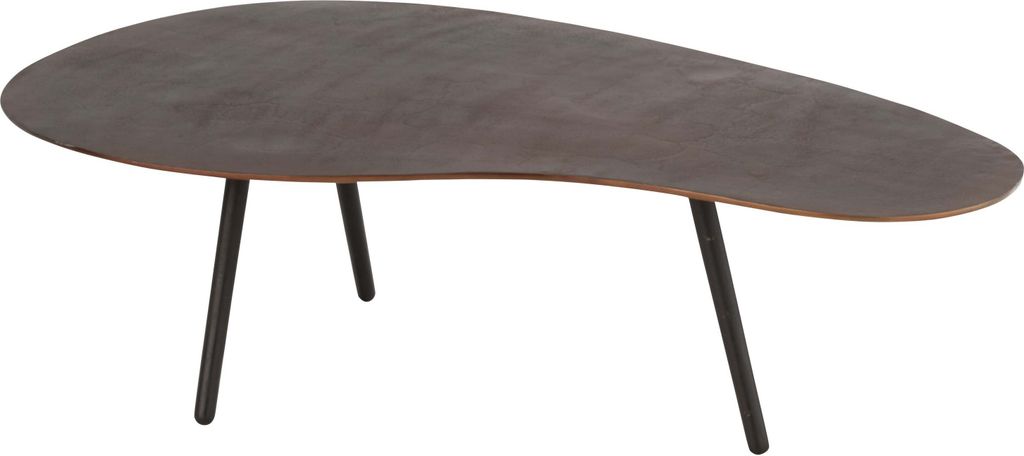 Zeitgenössischer Couchtisch Tropfen in Braun, Aluminium/Metall – Länge 119cm