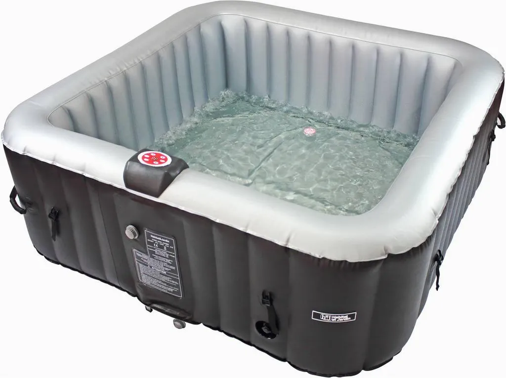 Spa gonflable 6 places Nice : cercle LED flottant et design Gris Anthracite