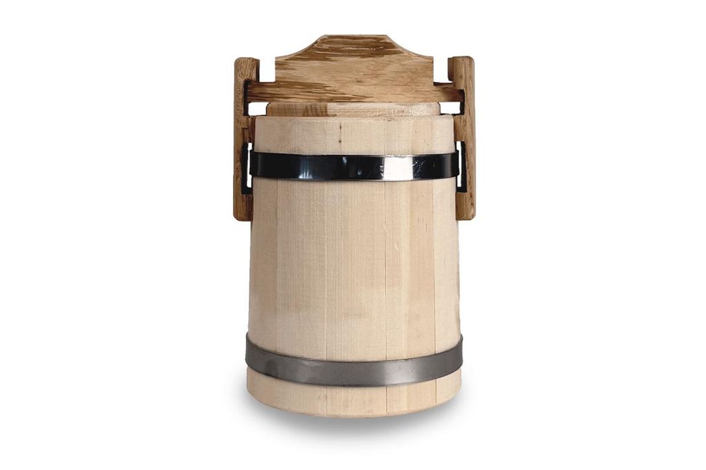 Petit tonneau en bois pour miel 1 L Image du produit 