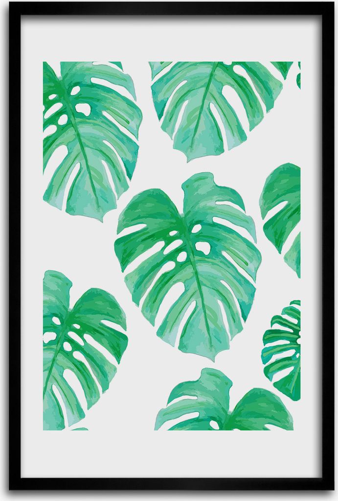 Bild - Bilderrahmen - 40 cm x 60 cm - MDF - Rahmen - Wandkunst - monstera