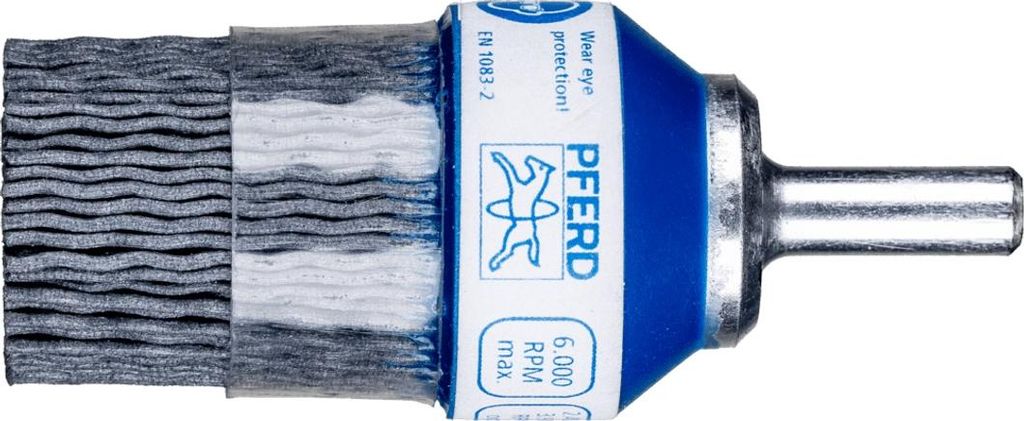 PFERD TOOLS COMPOSITE Pinselbürste PBUPR Ø 28 mm Schaft-Ø 6 mm SiC-Filament-Ø 1,00mm Korn 120 stationär