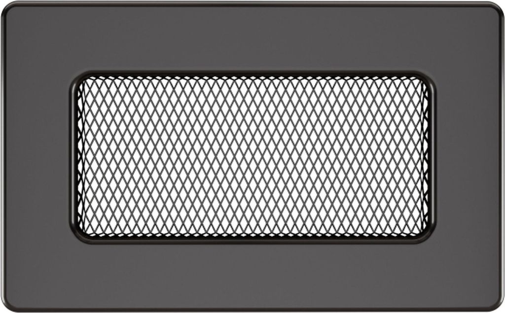 Kaminlüftungsgitter Graphit 11x17 cm – Lüftungsgitter für Kamin, Ofen oder Wand – Metall, rechteckig