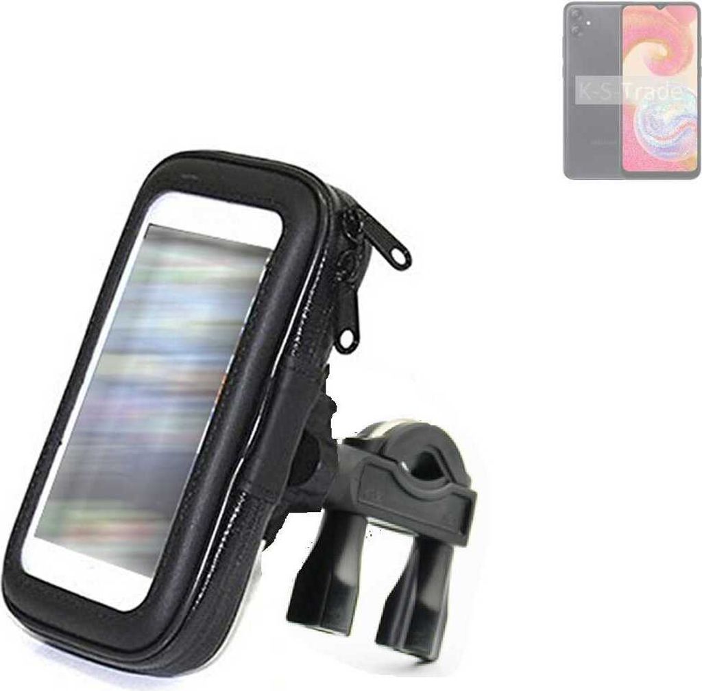 K-S-Trade Fahrrad-Halterung kompatibel mit Samsung A04 Handy-Halterung Halter Lenkstange Fahrradhalterung Motorrad Bike Mount Wasserabweisend