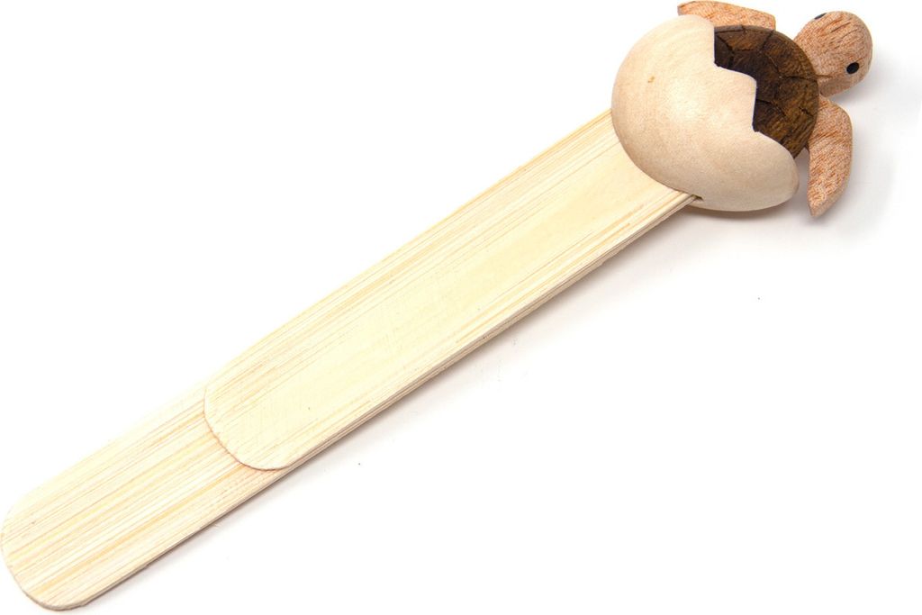 Holz-Lesezeichen - Schildkrötenei - 12 cm