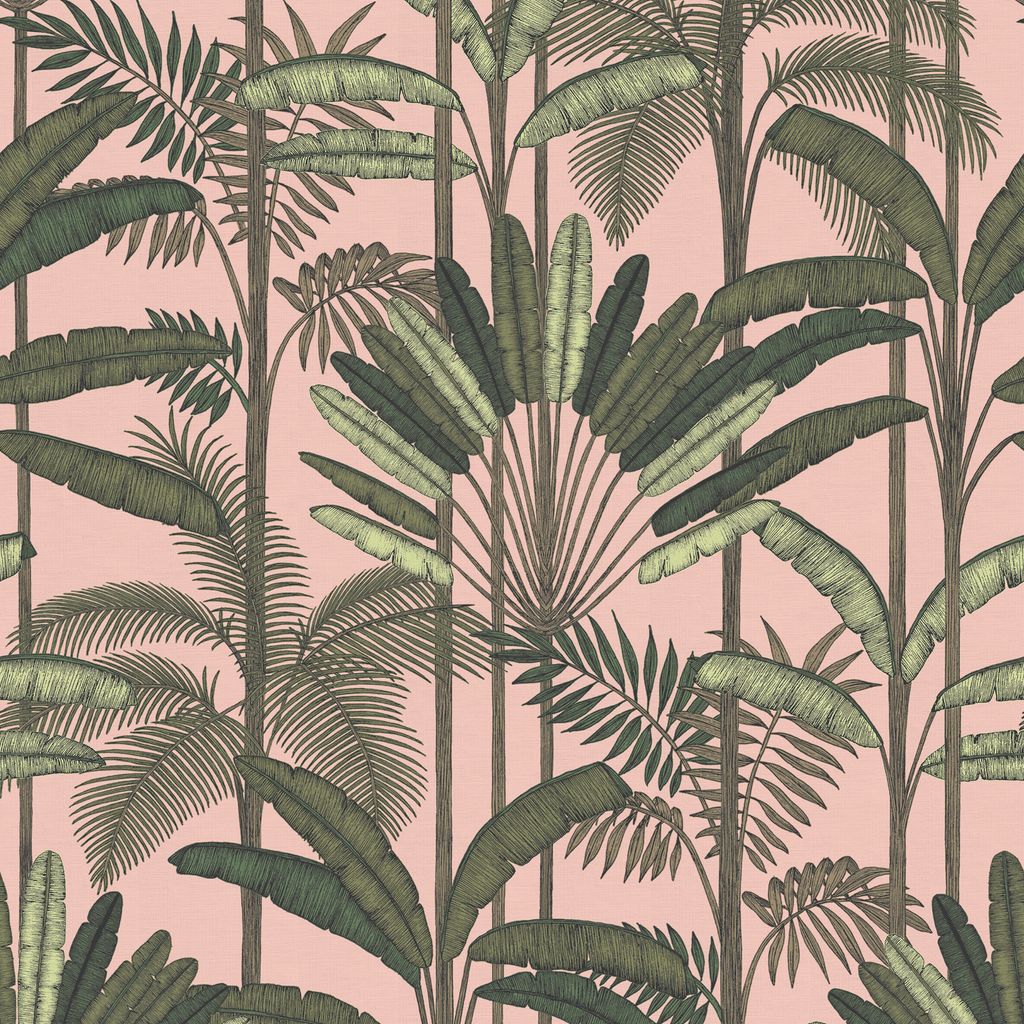 Superfresco Easy Vlies Tapete Tropisch rosa 10 m x 0.52 m