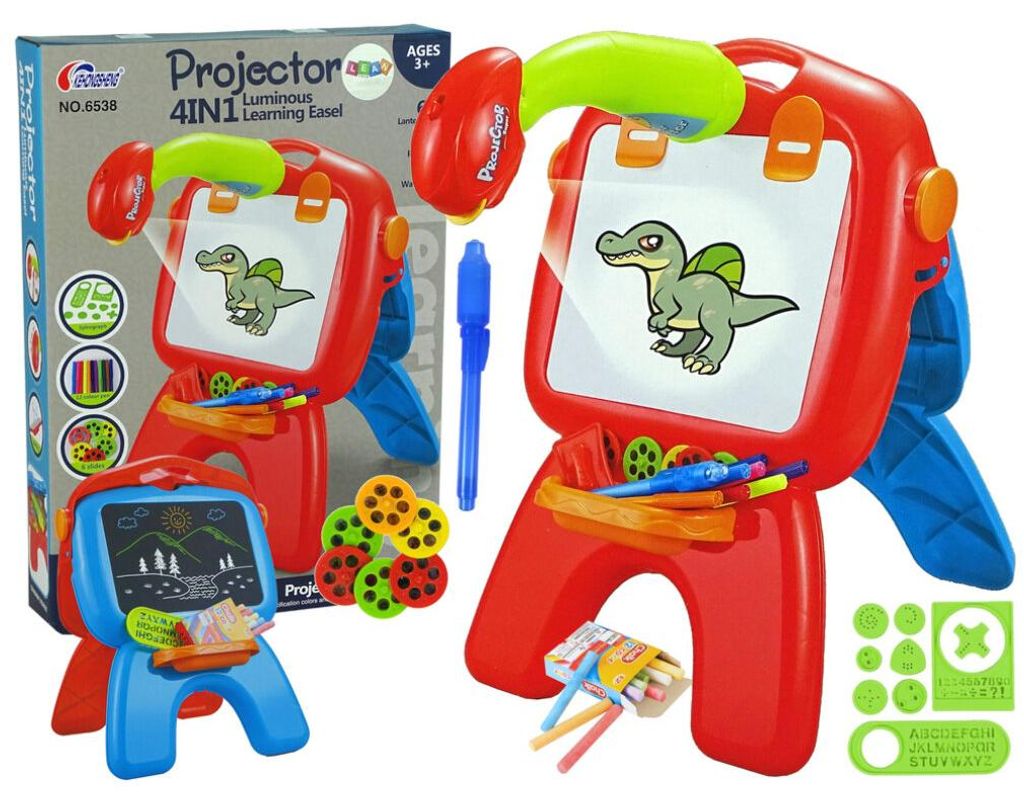 Leantoys Doppelseitige Kreidetafel Chalkboard Writers Standing Projector Bilder Rot