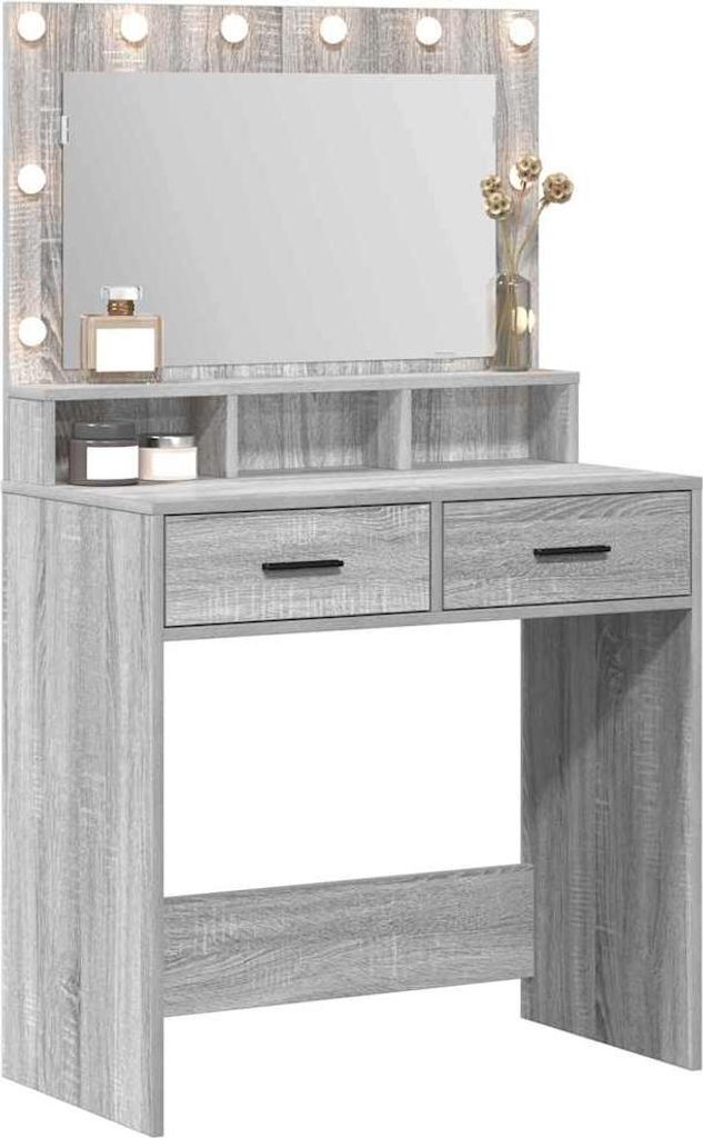 vidaXL Toaletný stolík Grey Sonoma 79 x 41 x 135 cm Obrázok produktu 