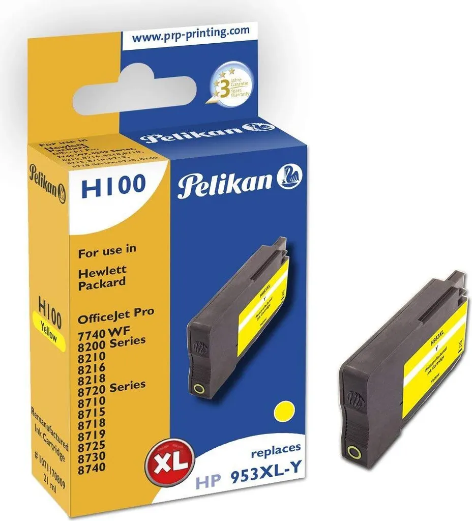 Cartouche Pelikan 1071170809 Jaune remplace HP 953XL pour OfficeJet Pro