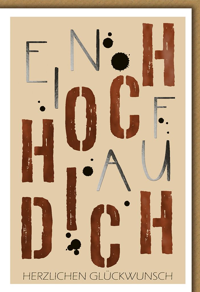 Geburtstag - Glückwunschkarte im Format 11,5 x 17 cm - Ein Hoch auf Di
