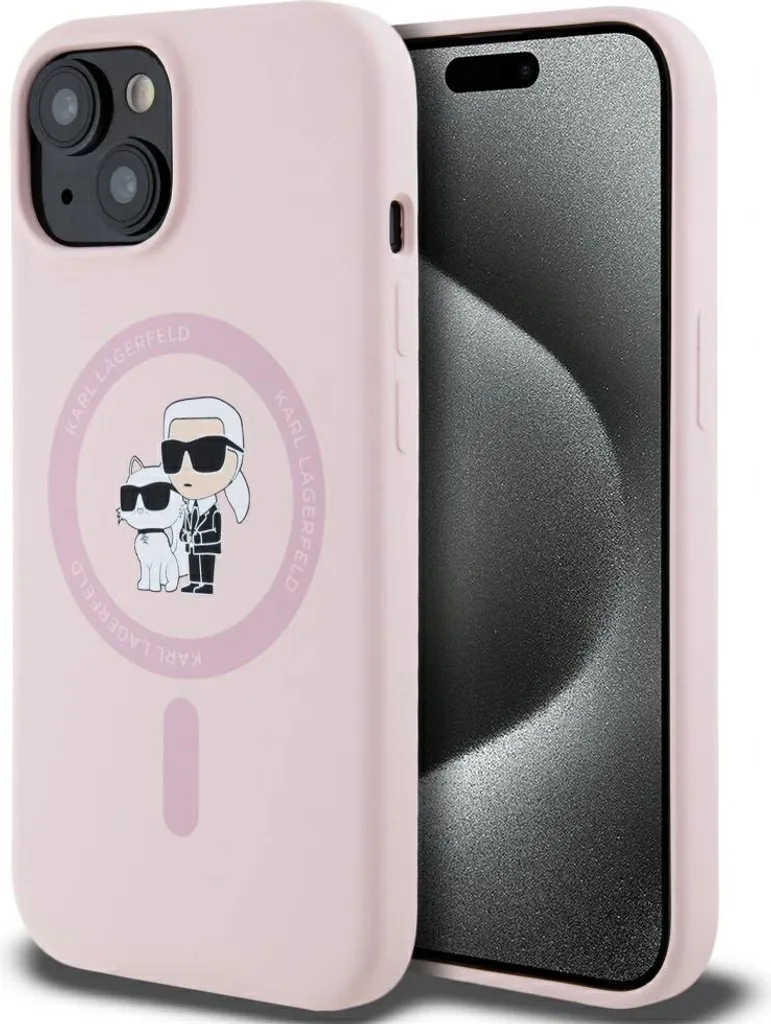 Custodia Karl Lagerfeld Silicone Karl&Choupette Magsafe Do Iphone 15 Plus Różowy