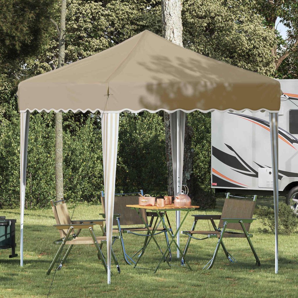 "2026 Moderne"Pop-up Partyzelt(Wasserdicht) elegantes Design - Gartenzelt/Partyzelt - Creme 195x195x245cm Oxford-Stoff - Pavillons & Partyzelte DEM...