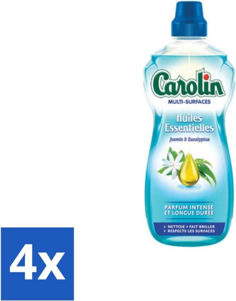 Carolin - Allzweckreiniger - Ätherische Öle aus Jasmin und Eukalyptus - 1 L - Vorteilspack - 4 Stücke