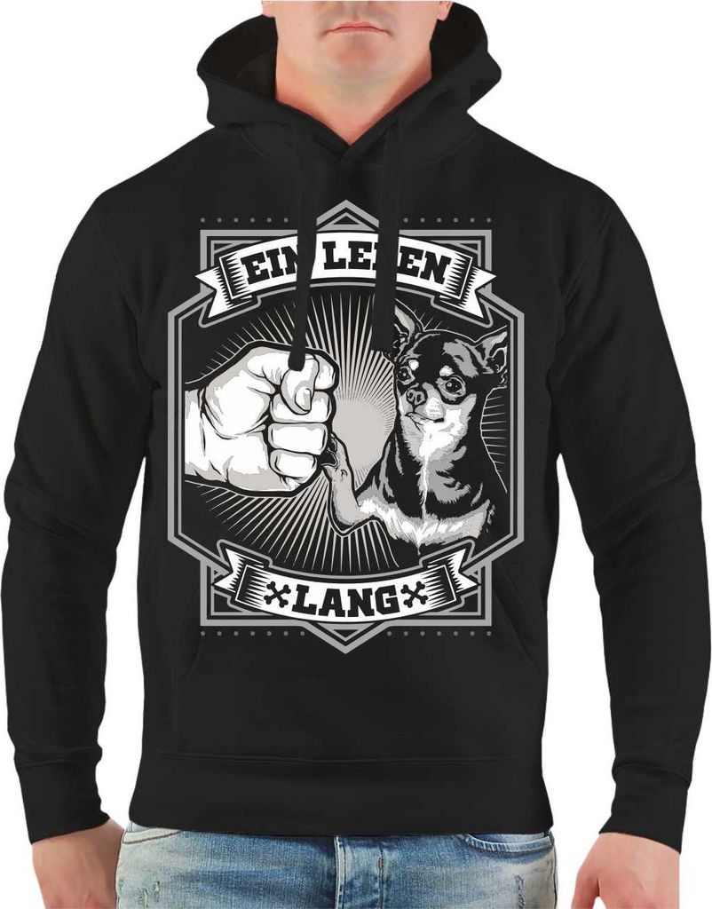 Herren Kapuzenpullover Chihuahua - Ein Leben lang