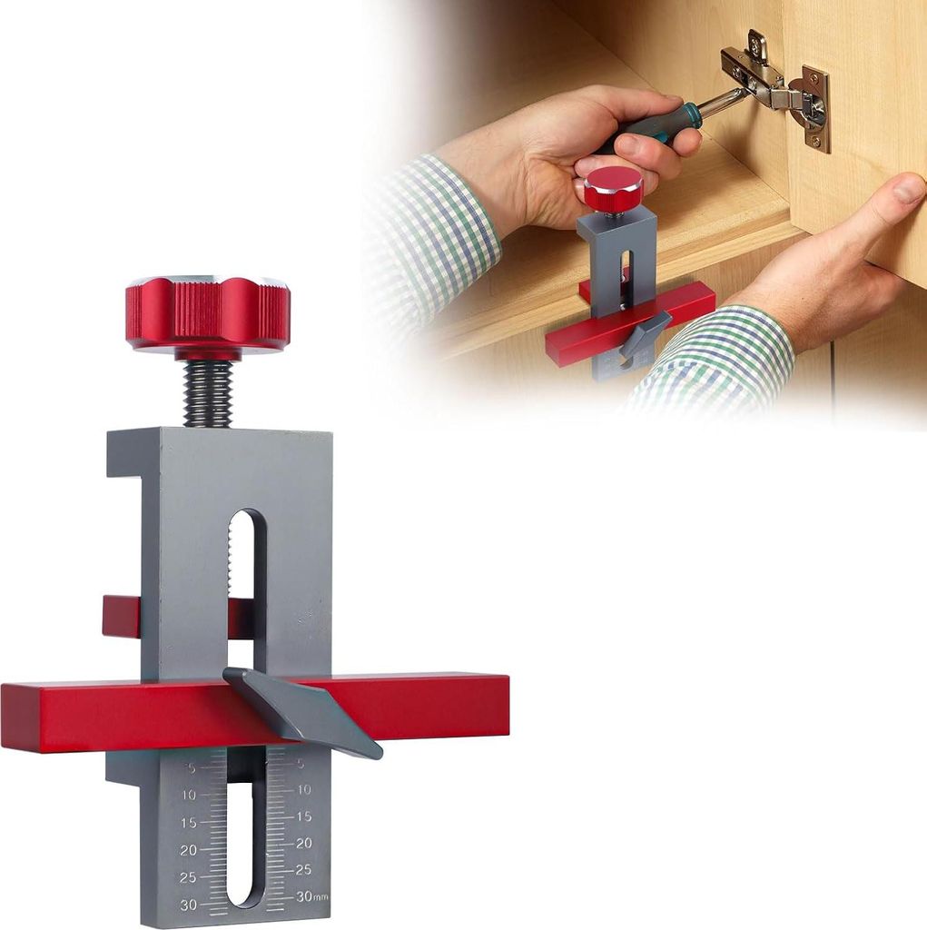 Schranktür-Installationspositionierer - Verstellbare Schranktür-Positionierwerkzeuge - Aluminiumlegierung Schrank-Hardware-Montageschablone - Vie...