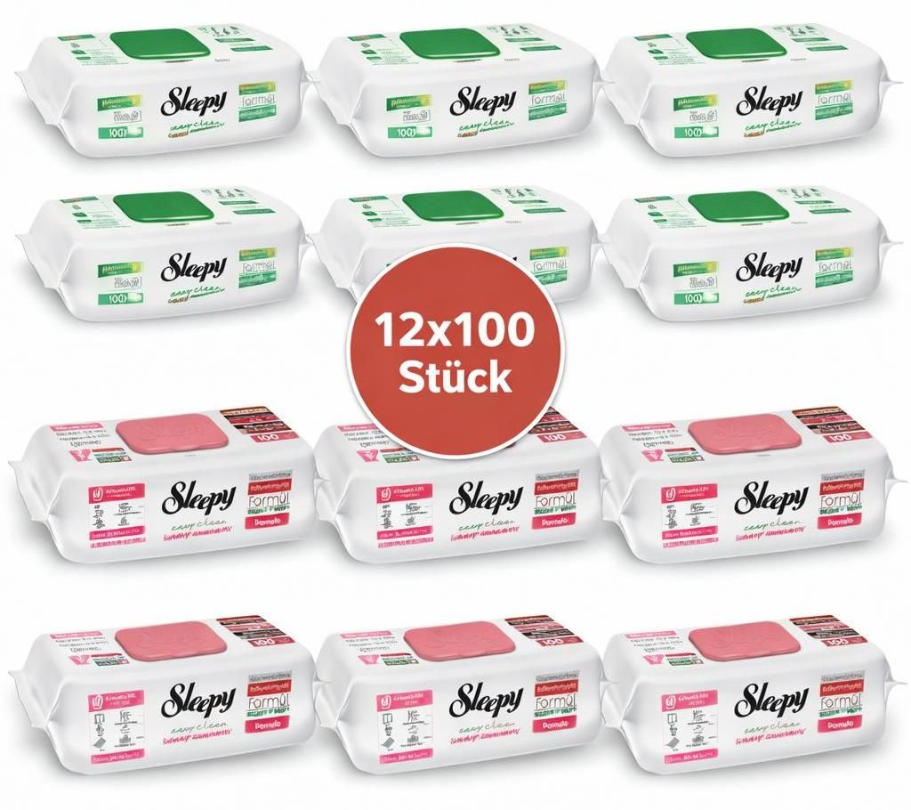 Sleepy Easy Clean Oberflächenreinigungstücher – 6x100 Pomelo + 6x100 White Soap | Arbeitsplatte reinigen